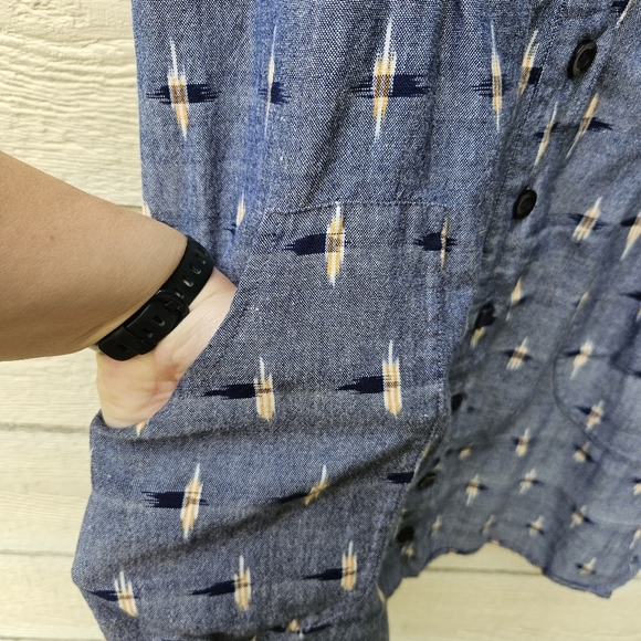 Passion Lilie blue button front cotton dress with pockets XL - Picture 4 of 5